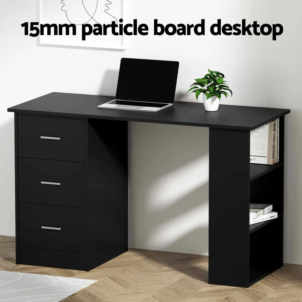Artiss Computer Desk Drawer Shelf Cabinet Black 120CM - Mekamart Australia
