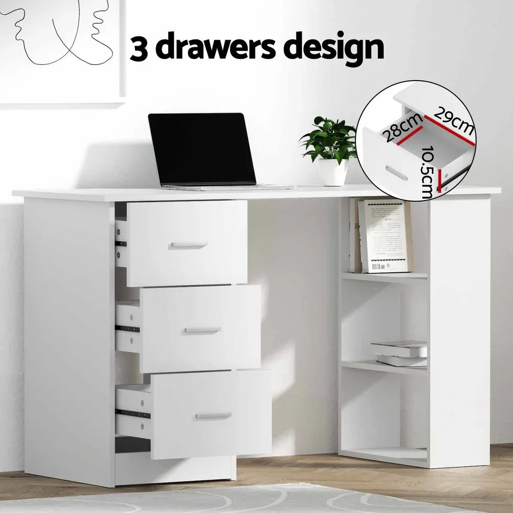 Artiss Computer Desk Drawer Shelf Cabinet White 120CM - Mekamart Australia