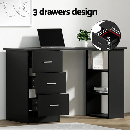 Artiss Computer Desk 120cm Executive Office Chair Set PU Leather High Back Black - Mekamart Australia