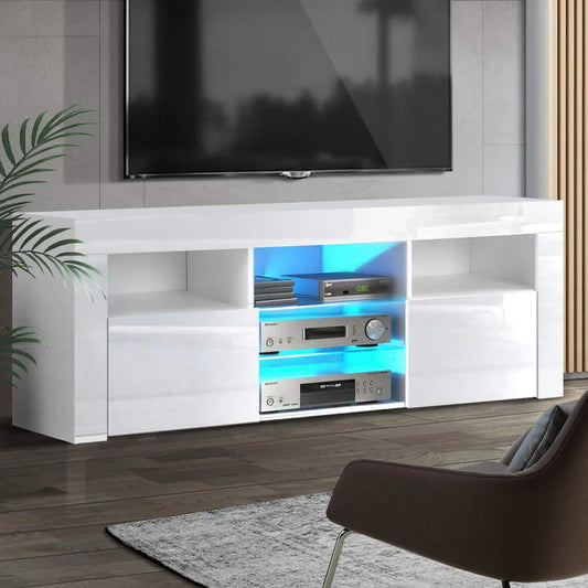 Artiss Entertainment Unit TV Cabinet LED 160cm White Bobi - Mekamart Australia