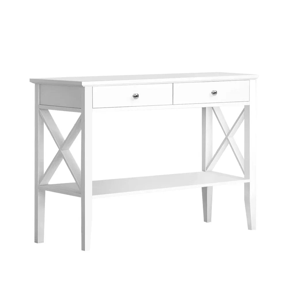 Artiss Console Table 2 Drawers 100CM White Chole - Mekamart Australia