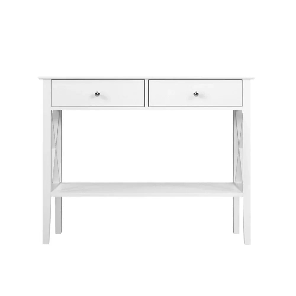 Artiss Console Table 2 Drawers 100CM White Chole - Mekamart Australia