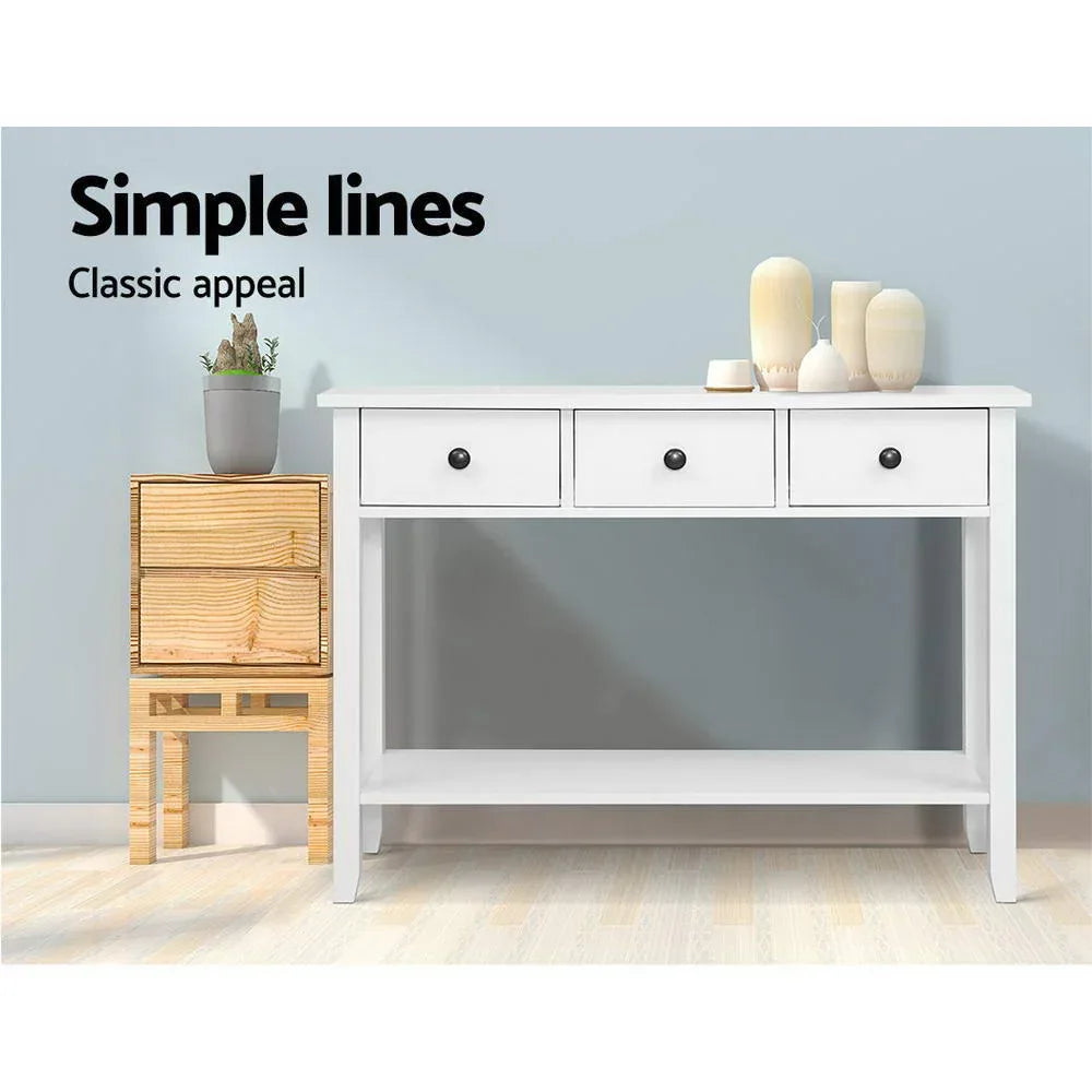 Artiss Console Table 3 Drawers 100CM White Chole - Mekamart Australia
