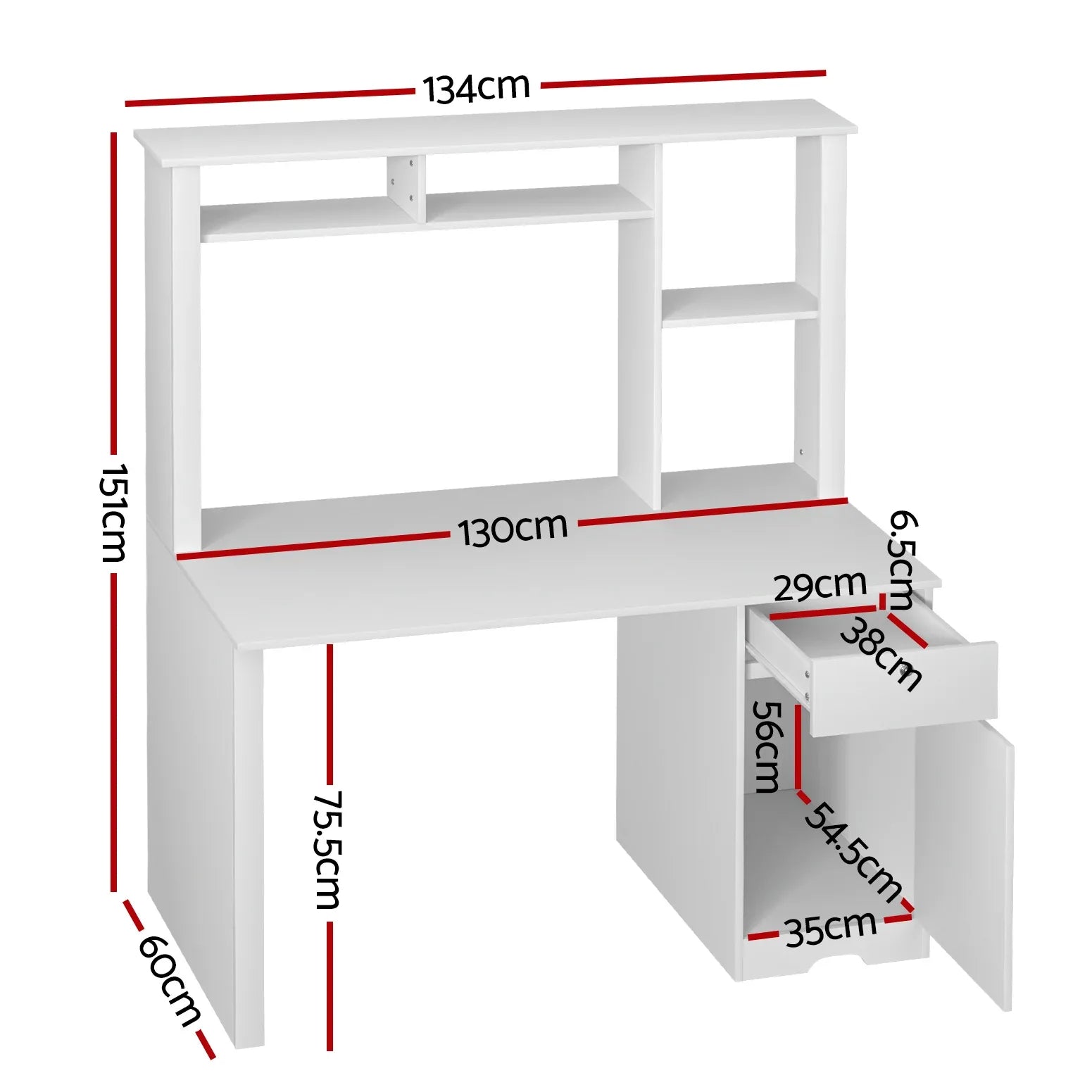 Artiss Computer Desk Office Study Desks Table Drawer Bookshelf Cabinet - Mekamart Australia
