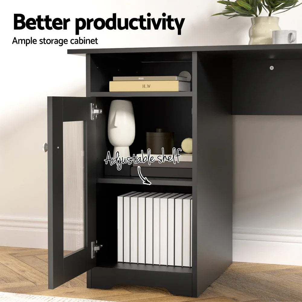 Artiss Computer Desk Home Office Study Desks L-shaped Corner Table with Storage - Mekamart Australia