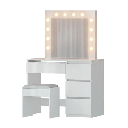 Artiss Dressing Table Set Stool 12 Led Bulbs White - Mekamart Australia