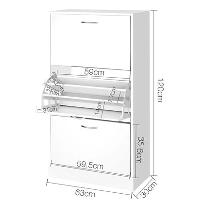 Artiss Shoe Rack Cabinet 36 Pairs Adjustable Shelves Ivy - Mekamart Australia
