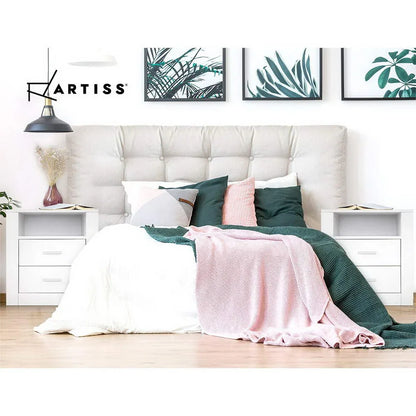 Artiss Bedside Table 2 Drawers with Shelf - TARA White - Mekamart Australia