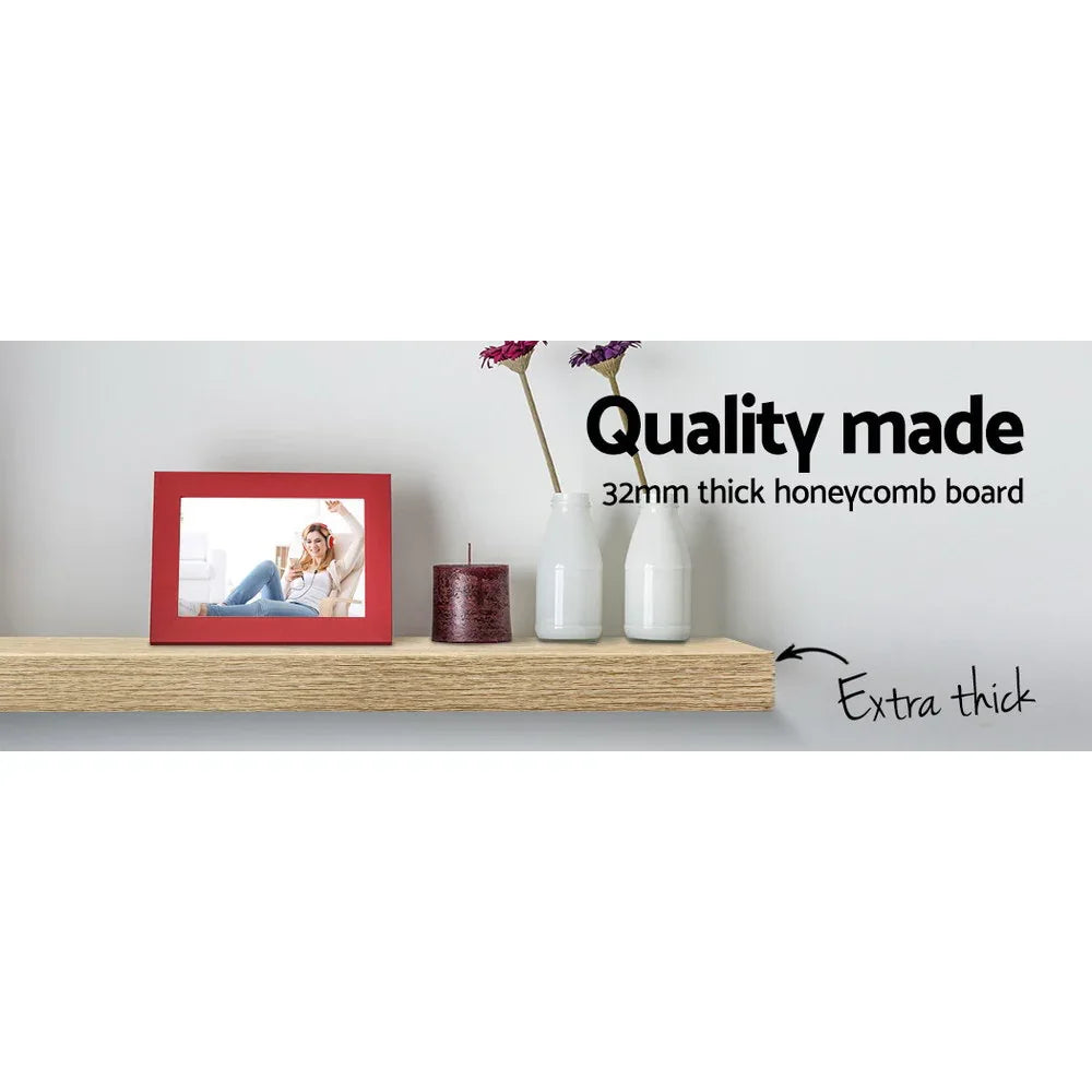 Artiss Floating Wall Shelf Set of 3 Oak - Mekamart Australia