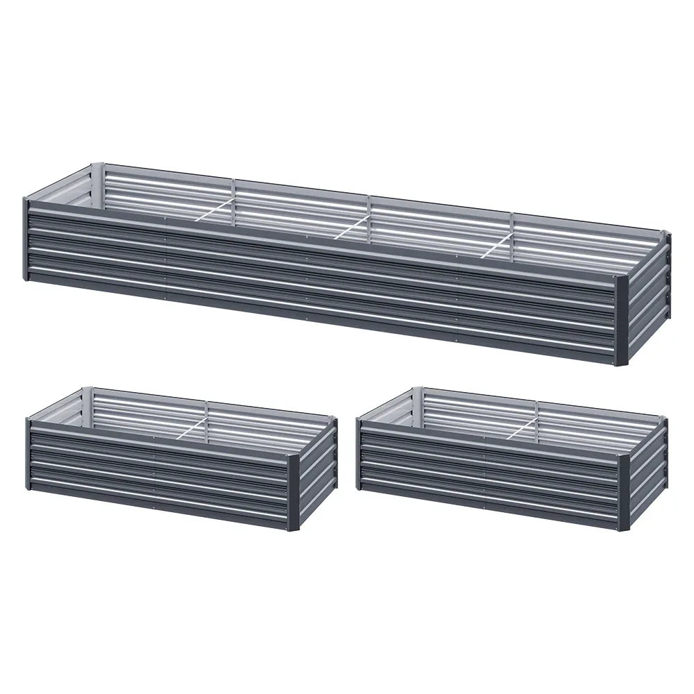 Green Fingers Garden Bed 320X80X45cm Planter Box Raised Container Galvanised Herb - Mekamart Australia
