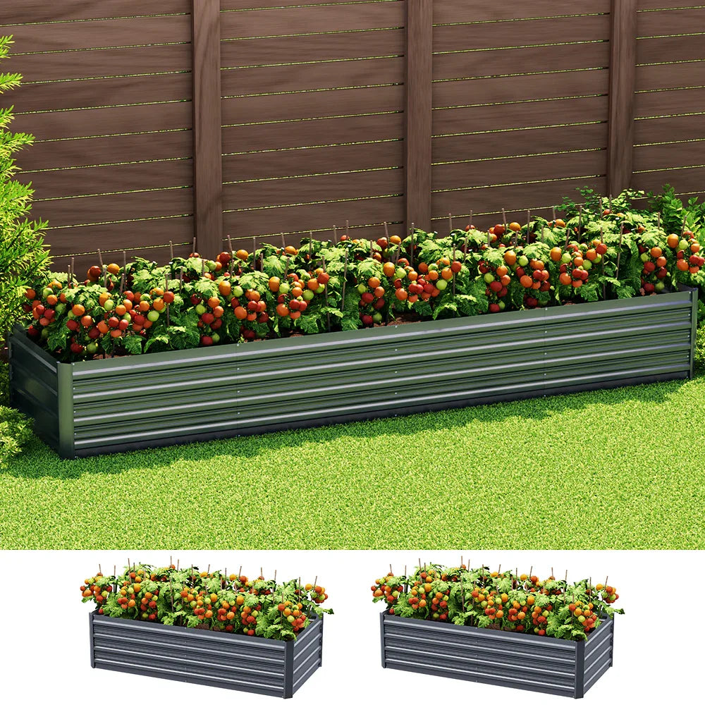 Green Fingers Garden Bed 320X80X45cm Planter Box Raised Container Galvanised Herb - Mekamart Australia