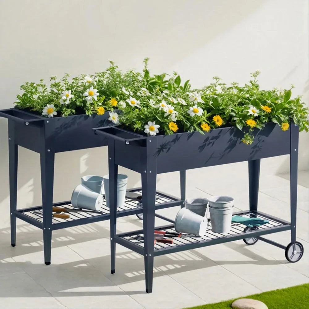 Green Fingers Raised Garden Bed x2 Elevated 100X40X80cm Planter Box Raised Container Herb - Mekamart Australia