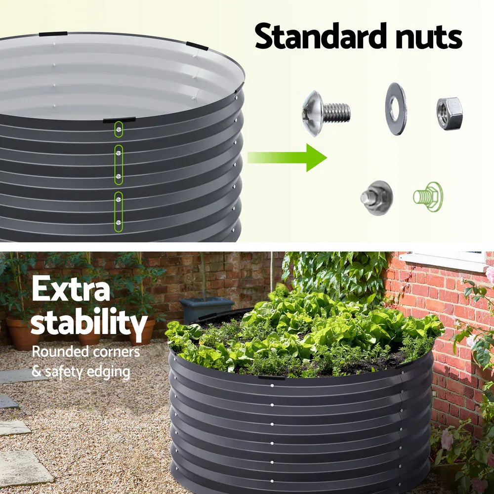 Green Fingers Garden Bed 90X45cm Planter Box Raised Container Galvanised Steel - Mekamart Australia