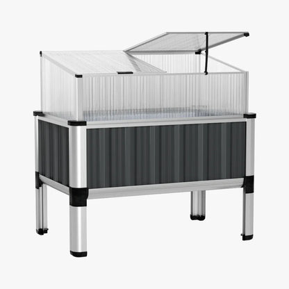 Green Fingers Garden Bed 80x49x74cm Greenhouse Planter Box Raised Galvanised Herb - Mekamart Australia