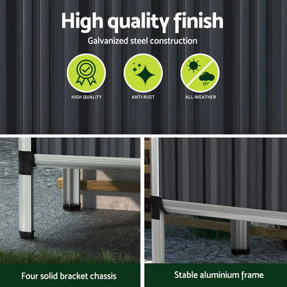 Green Fingers Raised Garden Bed x2 80x49x74cm Greenhouse Planter Box Galvanised Herb - Mekamart Australia