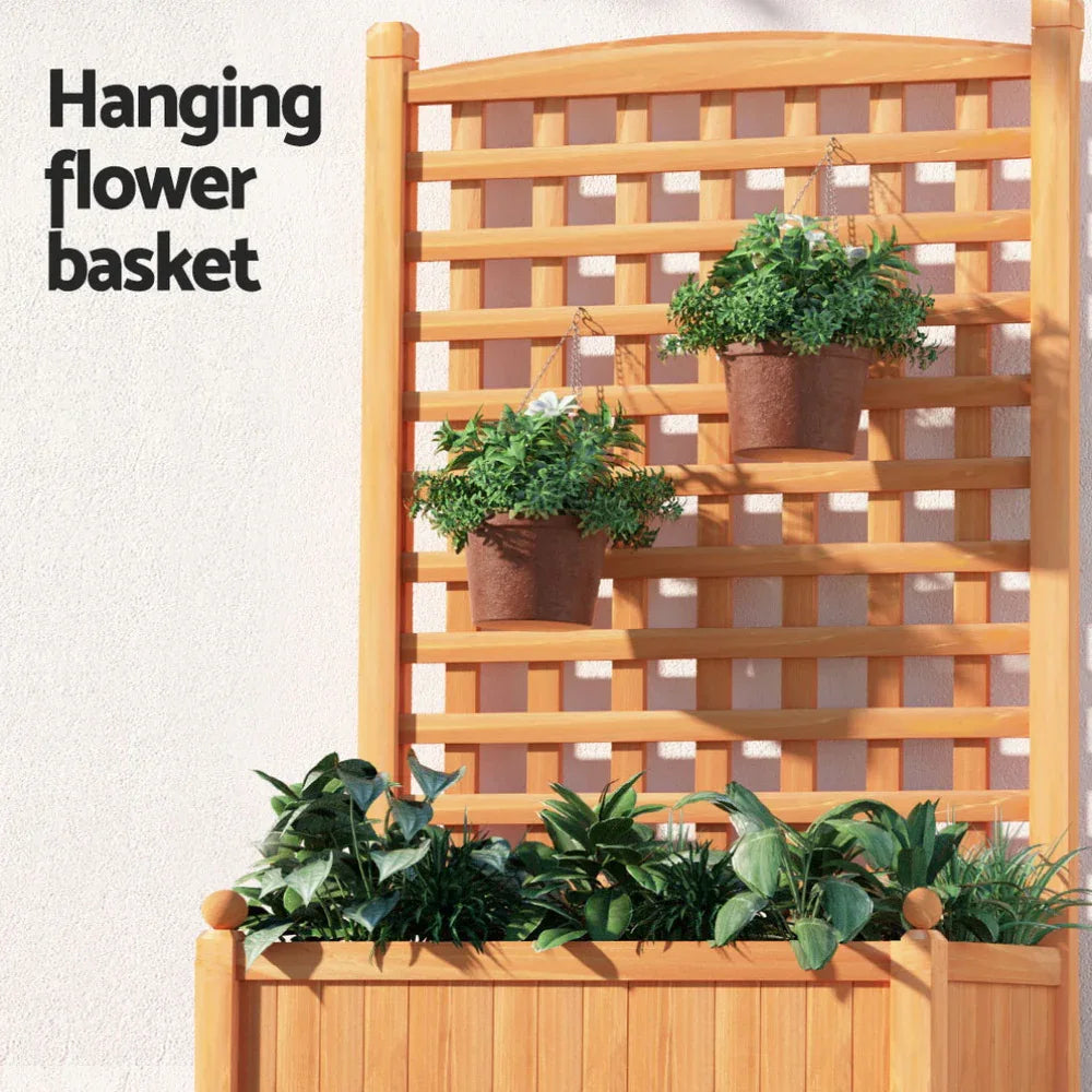 Green Fingers 2X Garden Bed Wooden 64x35x115cm Planter Raised Box Container Trellis - Mekamart Australia