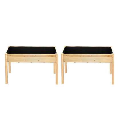 Green Fingers Raised Garden Bed 2x Elevated 120x60x80cm Wooden Planter Box Container - Mekamart Australia