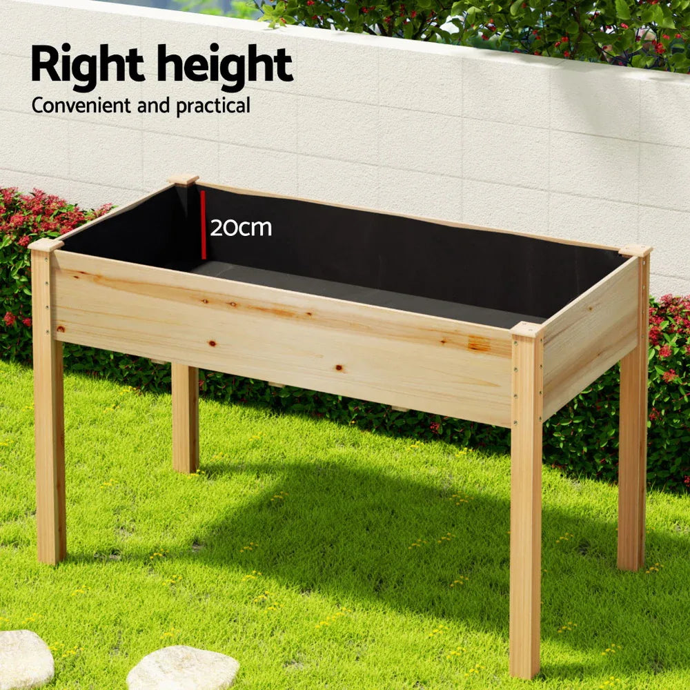 Green Fingers Raised Garden Bed 2x Elevated 120x60x80cm Wooden Planter Box Container - Mekamart Australia