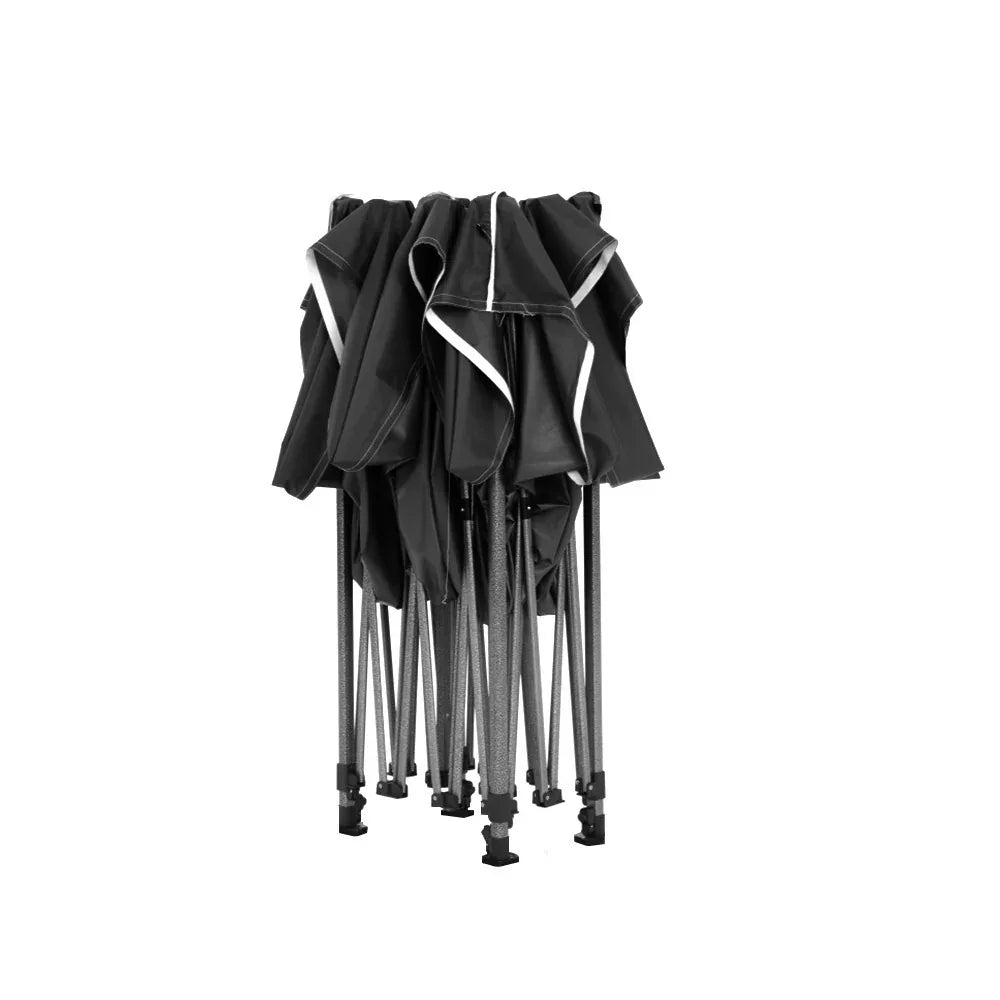 Instahut Gazebo Pop Up Marquee 3x3m Folding Tent Wedding Gazebos 500D Black - Mekamart Australia