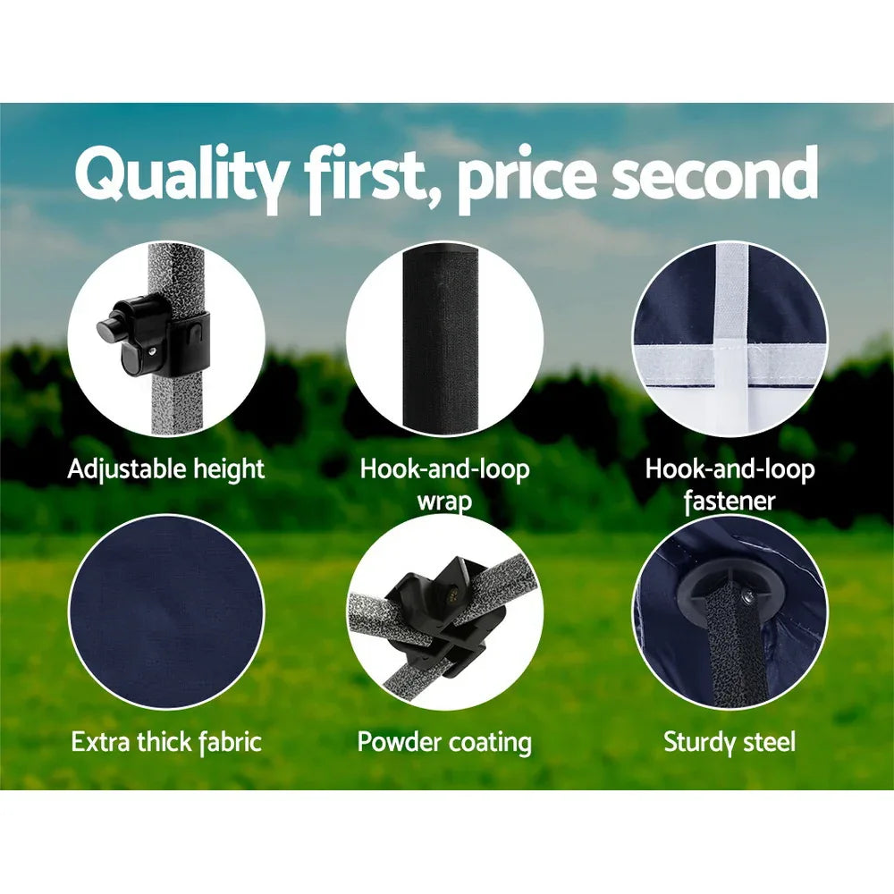 Instahut Gazebo 3x4.5 Pop Up Marquee Folding Tent Wedding Gazebos Camping Outdoor Shade Canopy Navy - Mekamart Australia