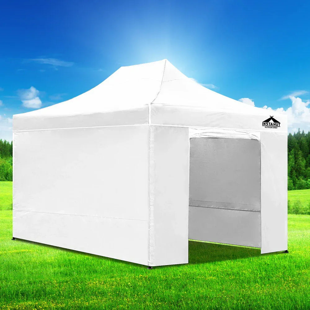 Instahut Gazebo 3x4.5 Pop Up Marquee Folding Tent Wedding Gazebos Camping Outdoor Shade Canopy White - Mekamart Australia
