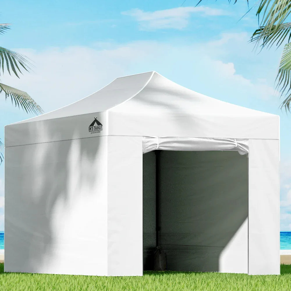 Instahut Gazebo 3x4.5 Pop Up Marquee Folding Tent Wedding Gazebos Camping Outdoor Shade Canopy White - Mekamart Australia