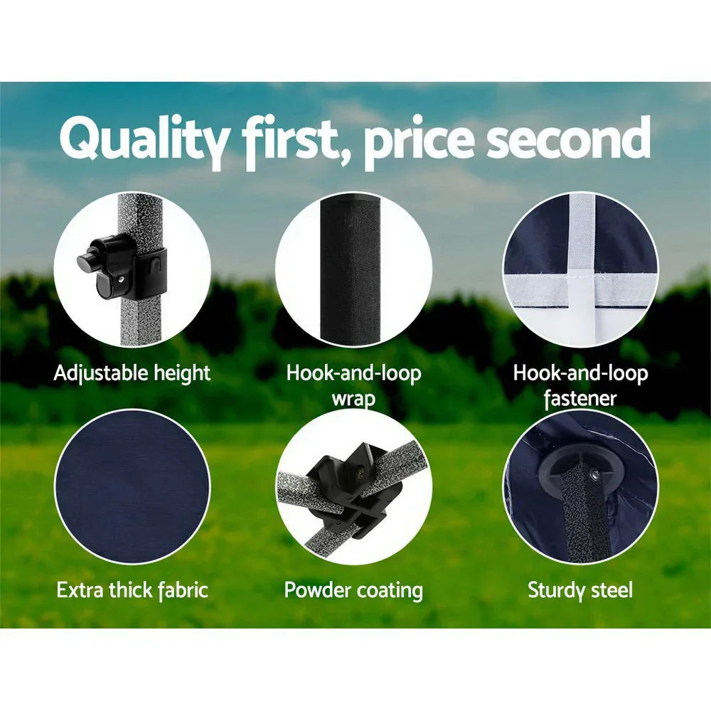 Instahut Gazebo Pop Up Marquee 3x6 Folding Tent Gazebos Camping 500D Oxford Navy - Mekamart Australia