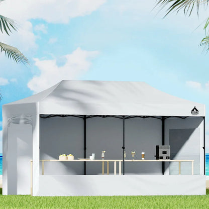 Instahut Gazebo Pop Up Marquee 3x6 Folding Tent Gazebos 500D Oxford Fabric White - Mekamart Australia