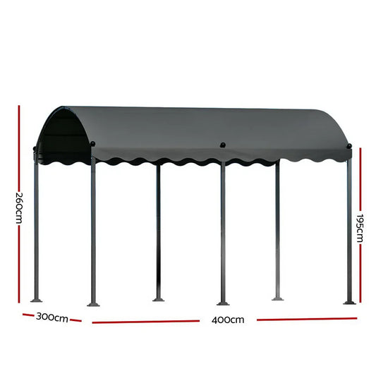 Instahut Gazebo Marquee 4x3m Outdoor Event Wedding Tent Camping Party Shade Iron Art Canopy Grey - Mekamart Australia