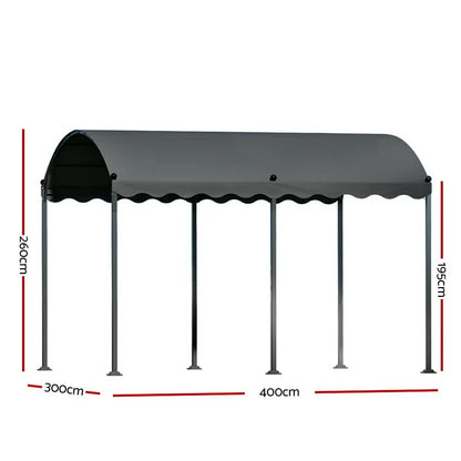 Instahut Gazebo Marquee 4x3m Outdoor Event Wedding Tent Camping Party Shade Iron Art Canopy Grey - Mekamart Australia