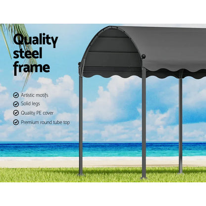 Instahut Gazebo Marquee 4x3m Outdoor Event Wedding Tent Camping Party Shade Iron Art Canopy Grey - Mekamart Australia