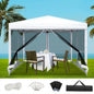 Instahut Gazebo Pop Up Marquee 3x3m Wedding Party Outdoor Camping Tent Canopy Shade Mesh Wall White - Mekamart Australia