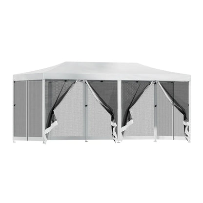 Instahut Gazebo Pop Up Marquee 3x6m Wedding Party Outdoor Camping Tent Canopy Shade Mesh Wall White - Mekamart Australia