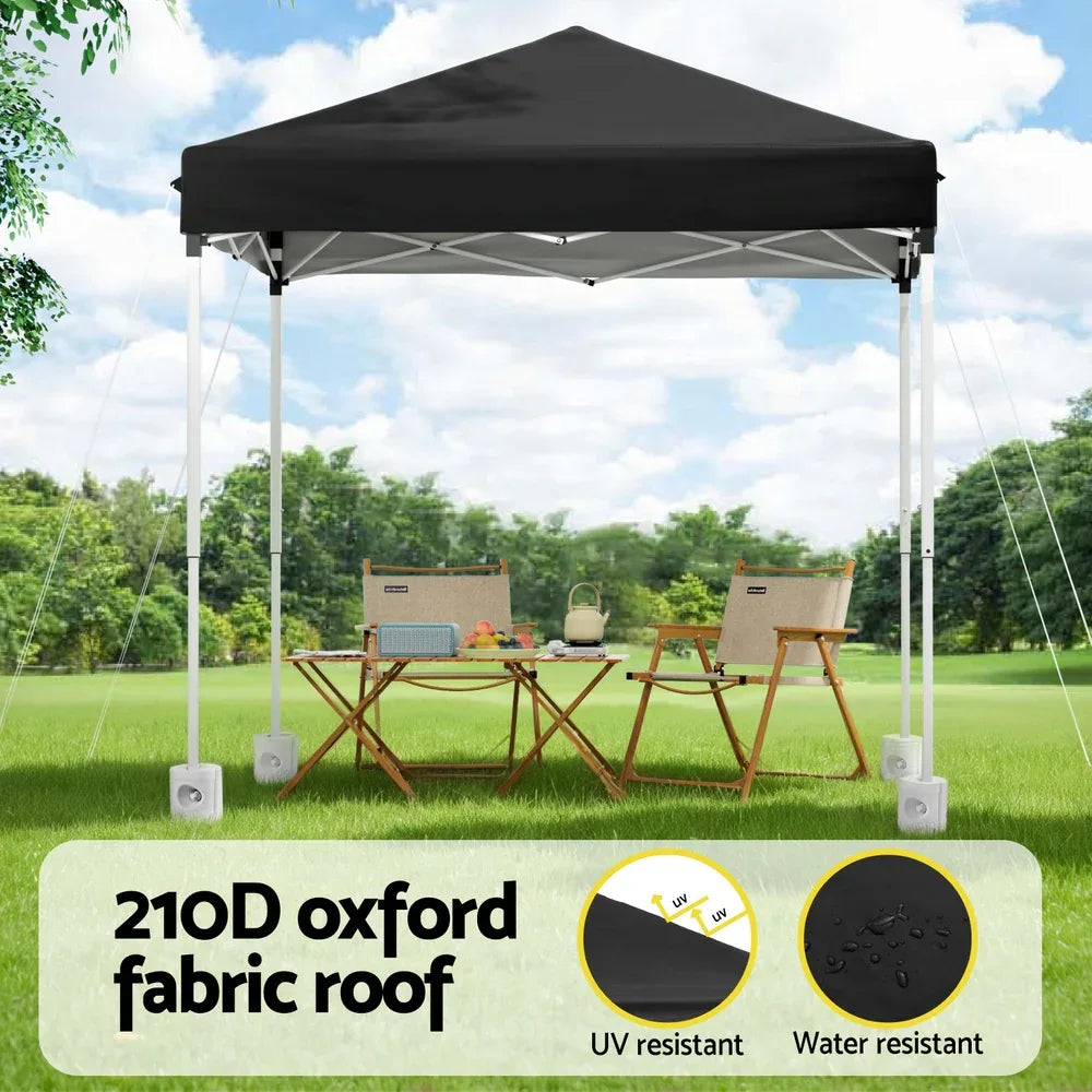 Instahut Gazebo 2x2m Outdoor Patio Garden Marquee Shade w/ Base Pods Black - Mekamart Australia