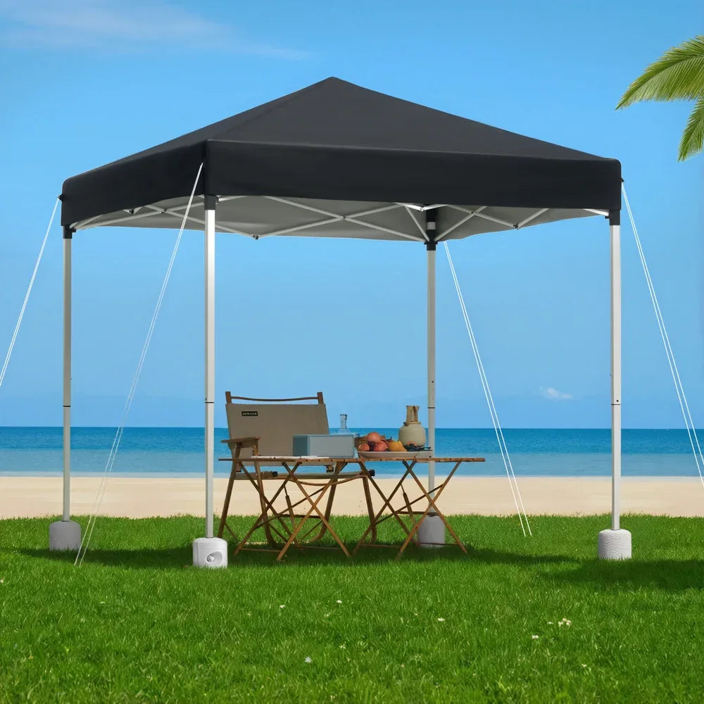 Instahut Gazebo 2x2m Outdoor Patio Garden Marquee Shade w/ Base Pods Black - Mekamart Australia