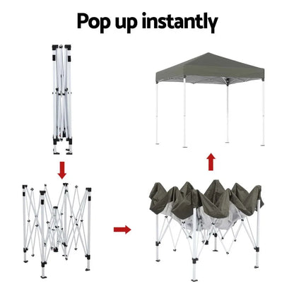 Instahut Gazebo 2x2m Outdoor Patio Garden Marquee Shade Grey - Mekamart Australia