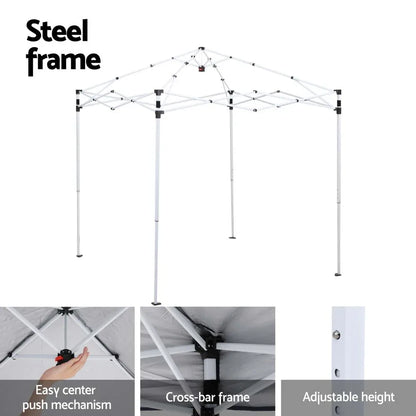 Instahut Gazebo 2x2m Outdoor Patio Garden Marquee Shade Grey - Mekamart Australia