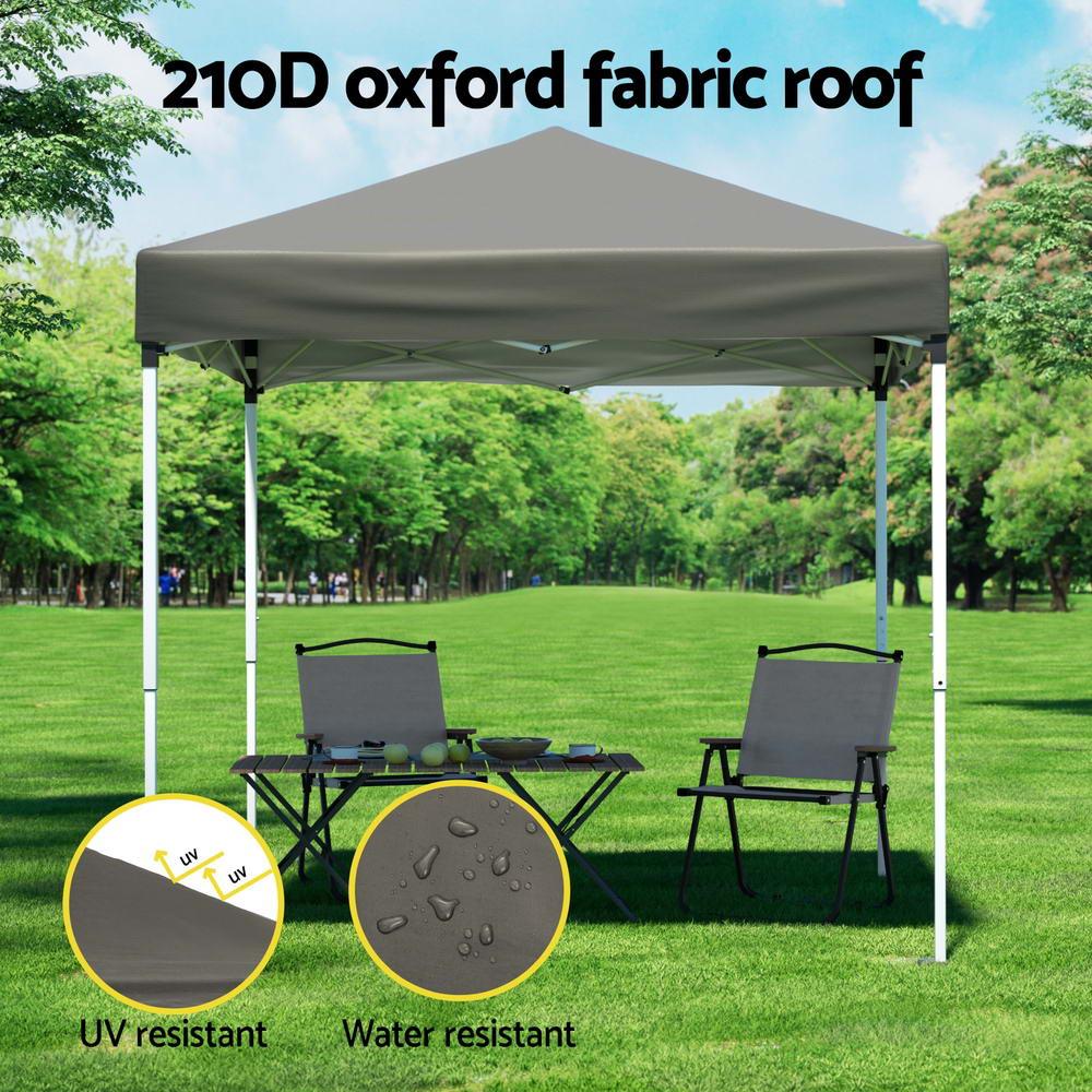 Instahut Gazebo 2x2m Outdoor Patio Garden Marquee Shade w/ Base Pods Grey - Mekamart Australia