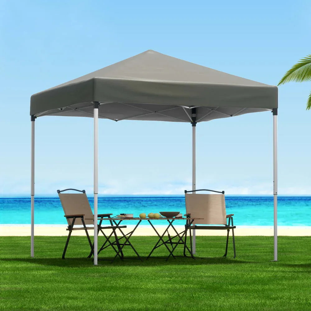 Instahut Gazebo 2x2m Outdoor Patio Garden Marquee Shade w/ Base Pods Grey - Mekamart Australia