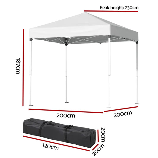 Instahut Gazebo 2x2m Outdoor Patio Garden Marquee Shade White - Mekamart Australia