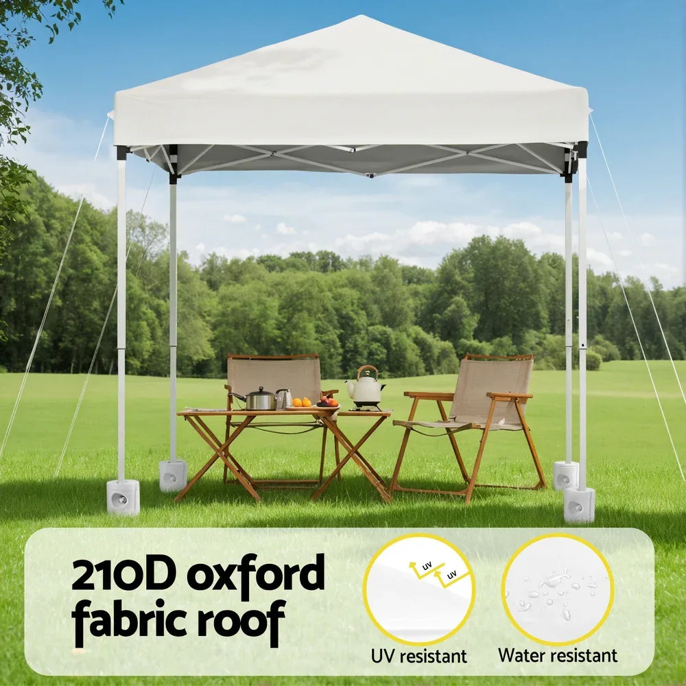Instahut Gazebo 2x2m Outdoor Patio Garden Marquee Shade w/ Base Pods White - Mekamart Australia