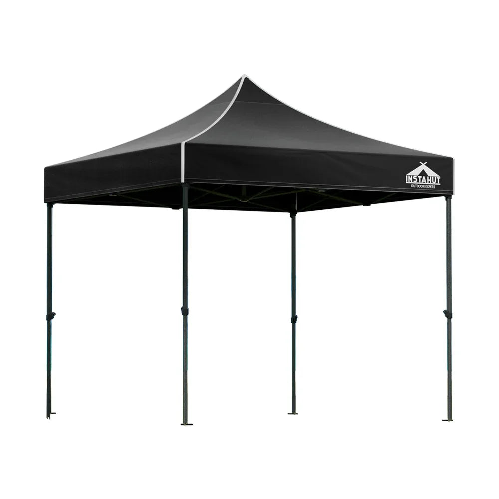 Instahut Gazebo Pop Up Marquee 3x3 Folding 500D Wedding Tent Base Pod Black - Mekamart Australia