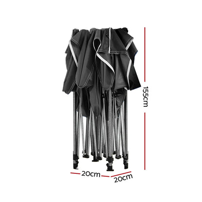 Instahut Gazebo Pop Up Marquee 3x3 Folding 500D Wedding Tent Base Pod Black - Mekamart Australia
