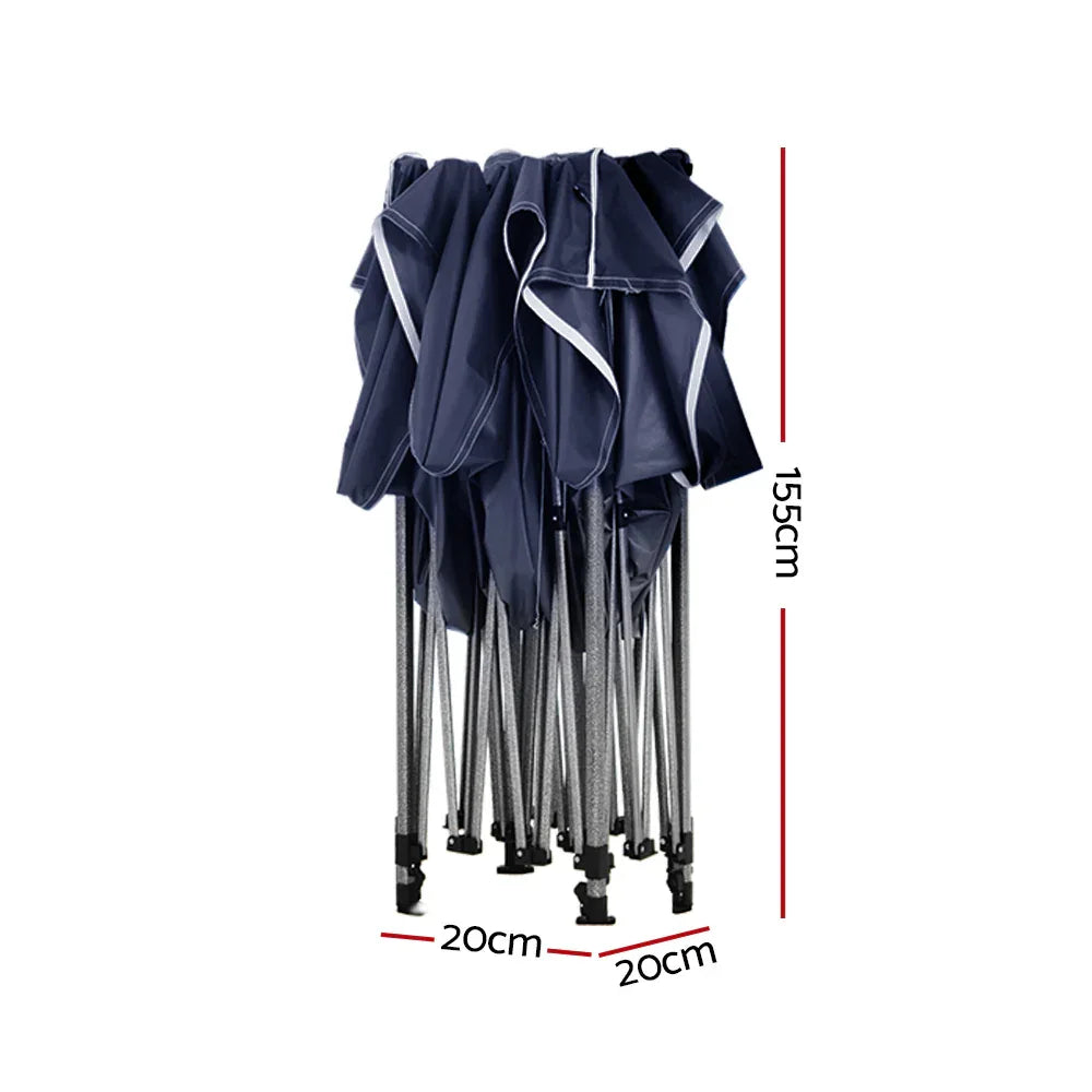 Instahut Gazebo Pop Up Marquee 3x3m Folding Tent Wedding Outdoor Camping Canopy Gazebos Shade Navy - Mekamart Australia