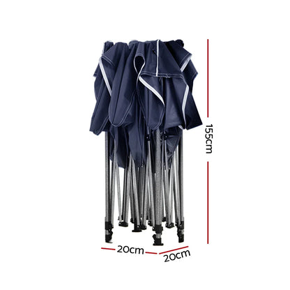 Instahut Gazebo Pop Up Marquee 3x3m Folding Tent Wedding Outdoor Camping Canopy Gazebos Shade Navy - Mekamart Australia