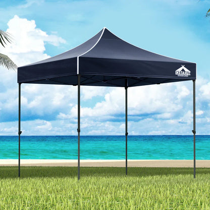 Instahut Gazebo Pop Up Marquee 3x3m Folding Tent Wedding Outdoor Camping Canopy Gazebos Shade Navy - Mekamart Australia