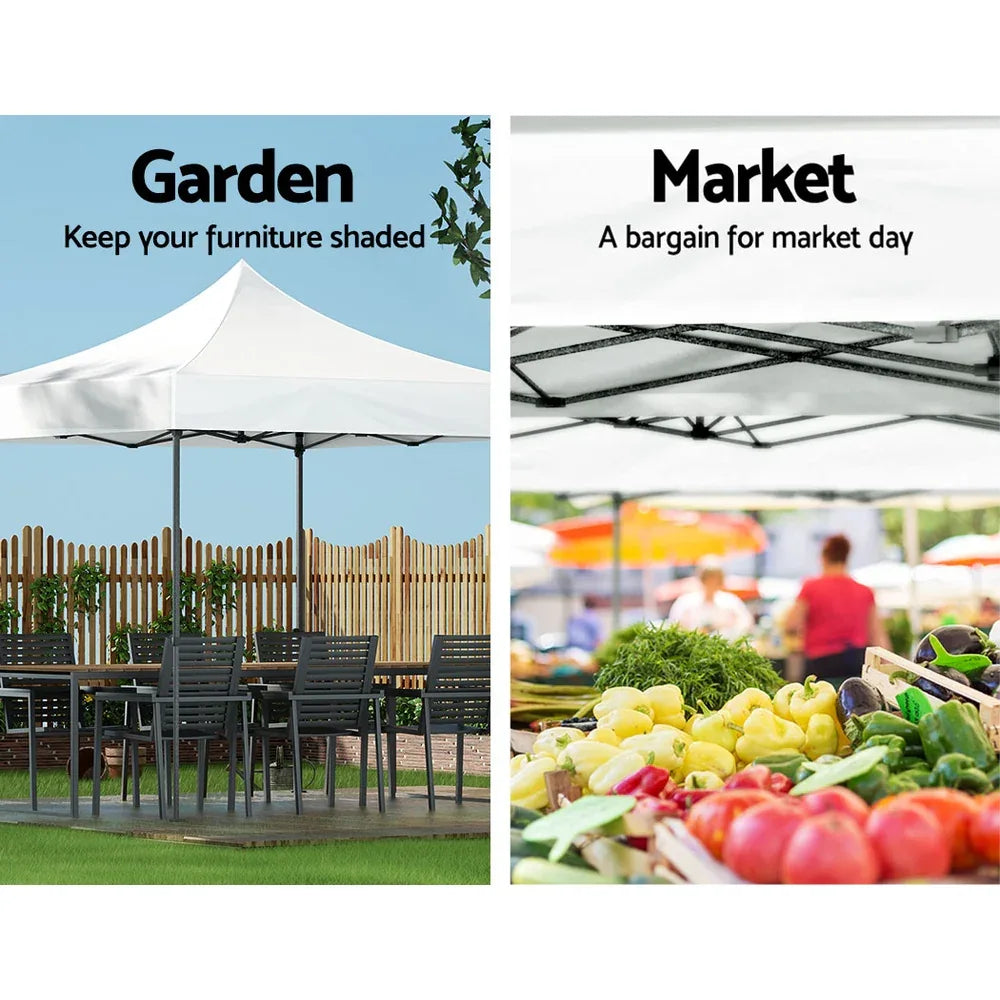 Instahut Gazebo Pop Up Marquee 3x3 Folding Tent Outdoor Camping 500D Oxford - Mekamart Australia