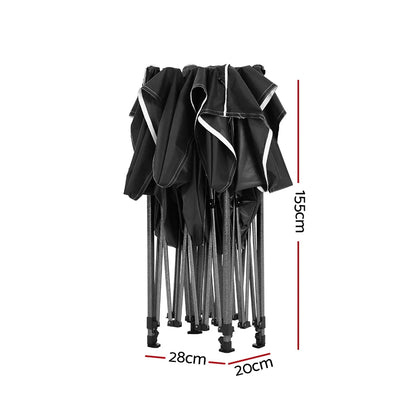 Instahut Gazebo Pop Up Marquee 3x4.5 Folding Tent 500D Wedding Camping Black - Mekamart Australia