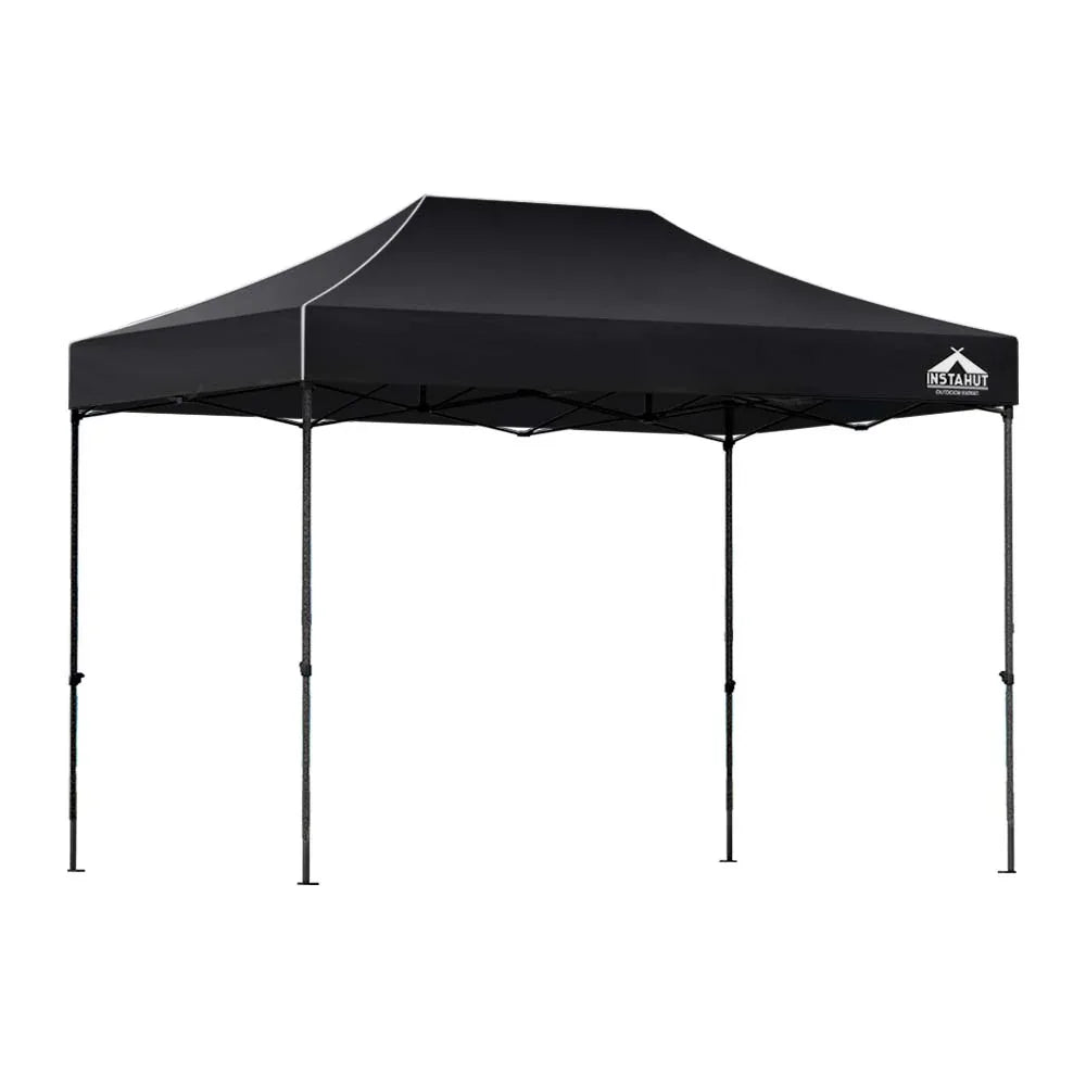 Instahut Gazebo Pop Up Marquee 3x4.5 Folding 500D Wedding Tent Base Pod Black - Mekamart Australia