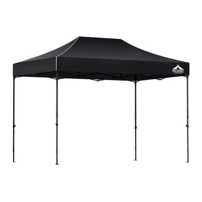 Instahut Gazebo Pop Up Marquee 3x4.5 Folding 500D Wedding Tent Base Pod Black - Mekamart Australia